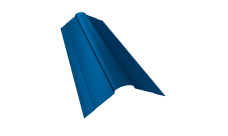 Планка конька фигурного 100x100 0,45 PE с пленкой RAL 5005 сигнальный синий (2м)
